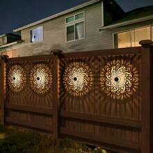 Solar Mandala Wall Light, Projection Flower Shade Lamp For Halloween Thanksgiving Christmas Party Ambiance, 4-Season Use For Garden Decoration, Landscape, Yard, Lawn, Deck, Pathway, Holiday Gift - 1PC - 查看 7