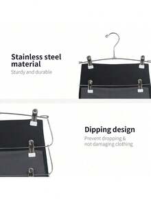 3/6 Tier Multi-Layer Metal Clothes Rack With Clips - Bedroom Foldable Storage Organizer, Space-Saving Design; Home Essential, Closet Storage Metal Hooks - Silver - View 7