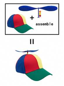 1/3/6pcs D EXCEED Propeller Baseball Cap, Fashion Cartoon Hat, Unisex, Party Costume Accessory, Fun Style, Travel Beach Vacation Supplies - Green - View 12