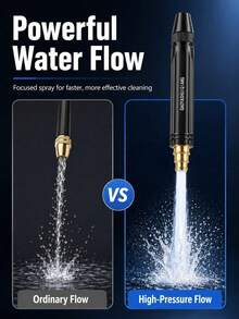 Boquilla de manguera de alta presión ajustable - Pistola de agua con rociado giratorio de 360° con abrazadera, limpiador multiusos de uso pesado para automóvil & jardín - A - Ver 4