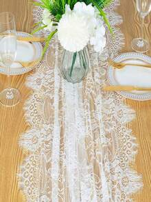 Taplak Meja Bergaya Bohemian dengan Hiasan Renda dan Lubang-lubang, Cocok untuk Dekorasi Rumah Dalam dan Luar Ruangan, Pesta Pernikahan, Acara Bridal Shower, dan Dekorasi Liburan. - Berbagai gaya - View 9