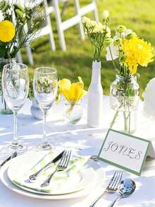 1/20/40 pezzi Biglietti segnaposto piegati verde salvia, biglietti segnaposto con bordo verde perfetti per la stagione dei matrimoni, feste di compleanno, biglietti di ringraziamento, etichette per buffet, tavoli da banchetto, feste cocktail, biglietti di benedizione, biglietti segnaposto in carta kraft - Verde - Visualizzare 2