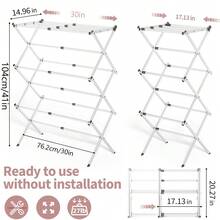 可折疊晾衣架 | 3層晾衣架 | 金屬可折疊便攜式晾衣機 | 適用於室內與室外使用 | 可承載多件衣物，衣物收納與整理必備 - 彩色 - 查看 5