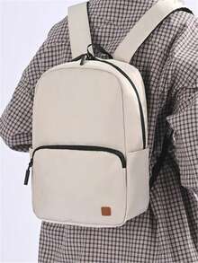 New Cross-Border Lightweight Small Backpack, Fashionable Versatile Student Backpack, Minimalist Solid Color Laptop Backpack, Exhibition Gift Backpack, Expandable Design Premium Backpack, Outdoor Casual Travel Sports Commute Men's Backpack - Multicolor - View 2