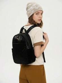 Puma Up Women Rucksack Small Black-Metallic Gold Logo - 黑色 - 查看 1