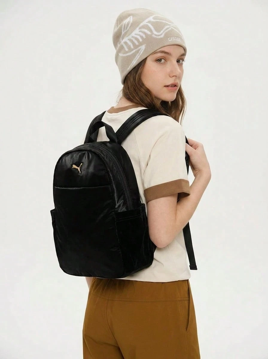 Puma Up Women Rucksack Small Black-Metallic Gold Logo - 黑色 - 查看 1