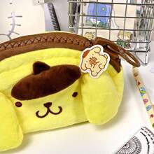 (Authorized) Sanrio Pudding Dog Large Capacity Study And Office Storage Box - Yellow Pencil Case With Zipper Closure, Perfect For Sanrio Fans - Ideal Gift For Birthday, Back To School Or Workspace Decor, Back To School, Novelty Design, Secure Closure, Zipper Pouch, Kawaii Lovers, Durable Fabric - A - View 9