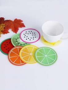 Brodark 6er Set zufällige Farben Obst-Silikon-Untersetzer, kreative Cartoon-Untersetzer, hitzebeständig, verbrennungsgeschützt, rutschfest, Esszimmertischmatten, süße obstförmige Untersetzer, hitzebeständige Matten, verbrennungsgeschützte Matten, mehrfarbig, zufällig versendet - Verschiedenfarbig - Übersicht 3