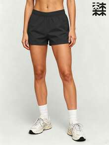 mulinsen Pantalones cortos multiusos para mujer para exteriores, diseño con cordón estampado, cómodos y amigables con la piel - Negro - Ver 4