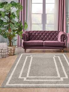 Digitally Printed Non-Slip Washable Runner And Area Rug Living Room Carpet, Modern Design, Modern, Scandinavian, Bohemian And Classic Styles, 100% Polyester - Grey - View 6