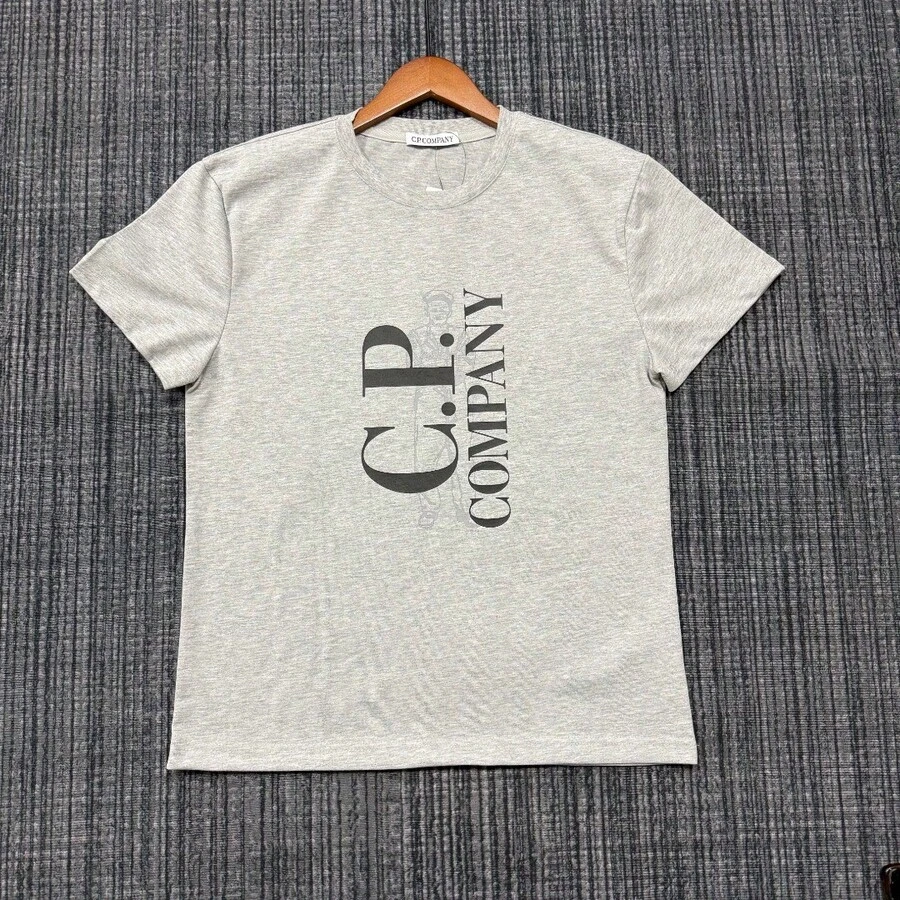 COMPANY Collection: Men's Short Sleeve American T-Shirt With Letter Print, Crew Neck, Urban Style - Putih - View 1