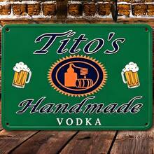 Titos Handmade Vodka Metal Tin Sign Vintage Liquor Beer Advertising Decor Rustic Wall Art Poster For Bar Garage Man Cave Home Pub Retro Unique Alcohol Drink Lover Gift 8x12 Inch Iron Artwork - 彩色 - 查看 4