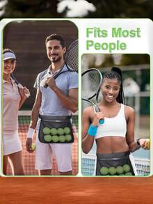 1pc Tennis Ball Bag Storage Pouch Pickleball Bag Portable Ball Waist Bag Tennis Ball Collector Bag Ball Storage Supplies - Multicolor - View 2
