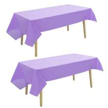 5pcs Purple Plastic Tablecloths, Rectangular PE Material, Suitable For Celebrations, Parties, Weddings, Indoor And Outdoor Use, Waterproof, Oil-Proof, No-Wash Plastic Tablecloths, Thick And Durable, Solid Color Tablecloths For Party, Picnic, Dessert Table Decor - A - View 1