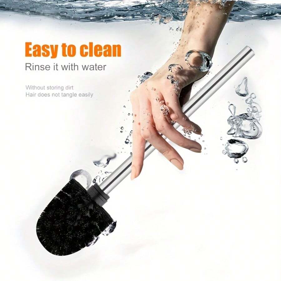 Toilet Brush Set, Bathroom Cleaning Brush, With Metal Handle And Dense Bristles, Won't Scratch The Toilet, Suitable For Kitchens, Dining Rooms, Bathrooms, And Plastic Surfaces, Bathroom Accessories, Home Decor