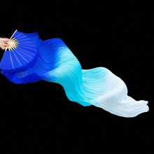 2/1pc Gradient Color Silk Fan - Belly Dance Long Silk Fan, Extra Long, Flowing Silk Fan, Three-Color Gradient Design. Oriental Dance, Chinese Classical Dance And Performance Prop. - Multiple Styles - View 15
