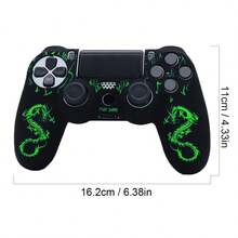 Dual Dragons Controller Skin Cover For Playstation 4 Controller, RALAN 1 Controller Protector Case+2 Customised Thumb Grips Caps - View 4