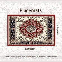 1pc Persian Style Placemat, Breakfast Mat, Coffee Mat, Coaster Set, Bowl & Plate Mat, Home Decor, Kitchen Accessory, Easy To Clean Placemat, Suitable For Family, Kitchen & Dining Table Decor, Holiday Gift, Multi-Piece Set, Linen Placemat - Multicolor - View 6