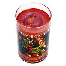 Village Candle Apples and Evergreen Tarro de vidrio grande, vela perfumada, 19 onzas, rojo - Rojo - Ver 2