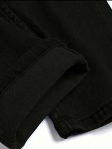 1pc YK2 Plus Size Men's Slim Fit Skinny Jeans Streetwear - Black - View 4