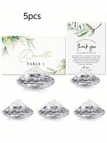 10pcs Elegant Crystal Diamond Card Holders - Transparent Acrylic, Suitable For Wedding And Party Table Decor, Multipurpose Photo Clips, Great For Christmas, Valentine's Day, Engagement, Wedding Gifts, Wedding Place Card Holders - Multicolor - View 11