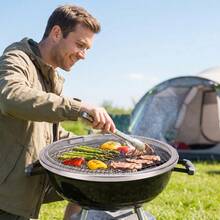 Rejilla de parrilla de alambre de resorte estilo coreano de acero inoxidable 304, antiadherente, resistente al calor, fácil de limpiar, malla de barbacoa para camping al aire libre y cocina a la parrilla - acero inoxidable 304 - Ver 5