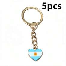 5pcs Enamel National Flags Of Countries Heart Charms Pendant With 25mm Keyring Keychians DIY Jewelry Making Accessories - National Flag - View 16