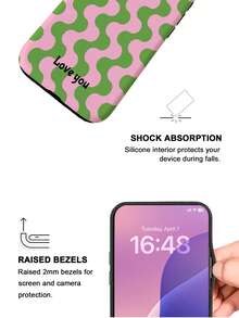 GIIPPA 1pc Customized Multi-Color Plaid Name Phone Case, Film 2-In-1 Phone Protective Cover, Suitable For IPhone, Suitable For Galaxy, Graduation Gift, Vacation Gift, Anniversary Gift, Valentine's Day Gift, Birthday Gift, Wedding Gift - Multicolor - View 4