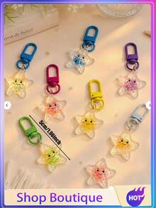 This Cute Cartoon Glow-In-The-Dark Starfish Keychain Is A Sweet Gift For Friends Or Loved Ones. Featuring A Glow-In-The-Dark Animal Pendant, It's An Ideal Birthday Gift, Holiday Decoration, And Also Perfect For Decorating Bags And Keys. - View 9