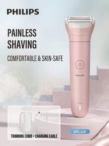 PHILIPS New Women's Electric Shaver BRL128/80 Macaron Pink: Rechargeable Shaver, Perfect Birthday Gift For Your Girlfriend. - View 7