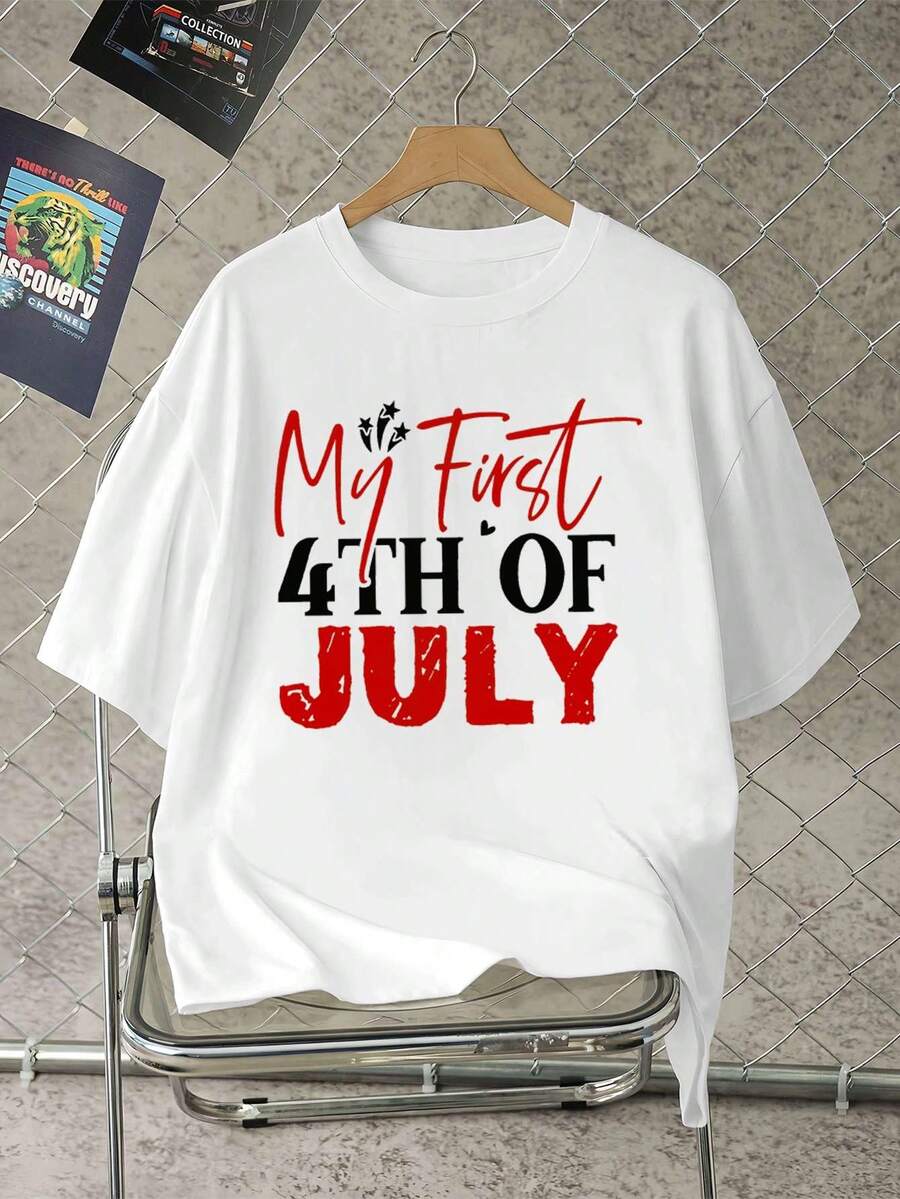 Camiseta gráfica para ho m bre del 4 de julio, de algodón suave, I Nformal, cómoda, duradera y con un estampado estupendo. - Blanco - Ver 1