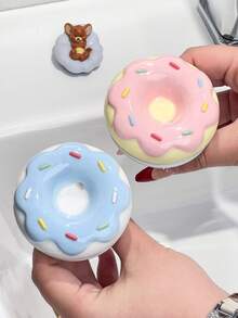 1pc Cute Donut Shaped Bathtub Drain Stopper, Push-Type Odor-Proof Sink Plug, Suitable For Bathroom Sink, Bathtub Faucet Drainage System - Sewer - View 3