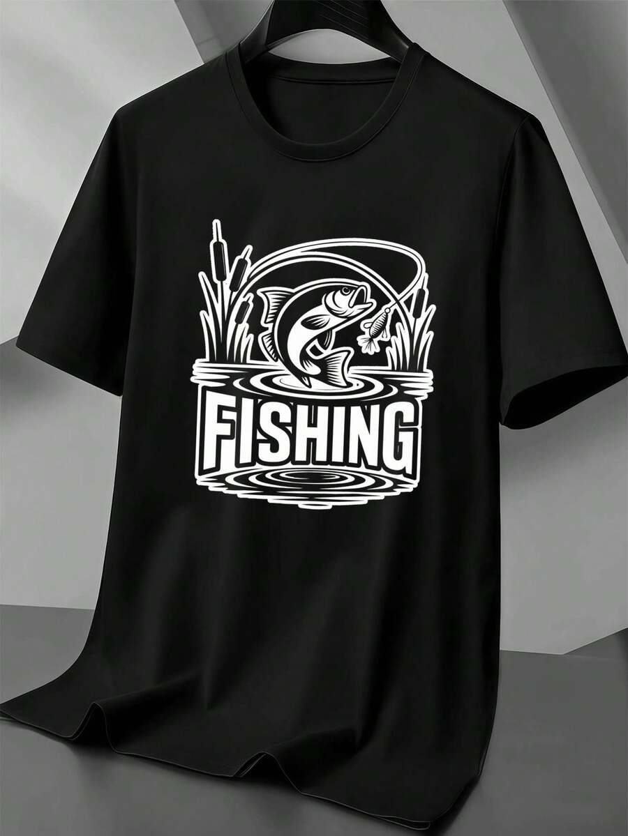 Men Plus Size T-Shirts - Black - View 1