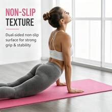 8mm Thick EVA Yoga Mat, Non-Slip Double Sided Exercise Mat, Comfortable Fitness Mat For Home Yoga, Pilates, Workout - 粉色 - 查看 4