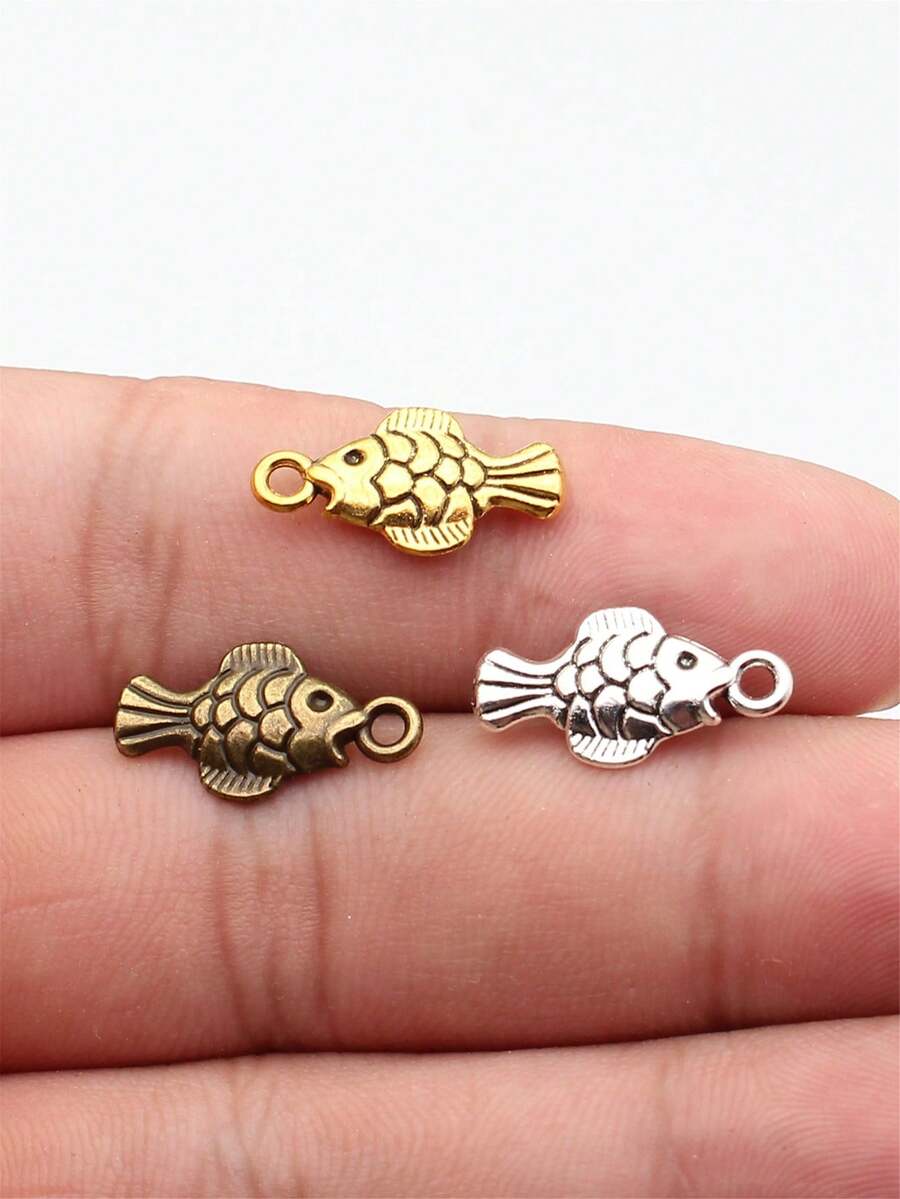 20個 19x10mm 魚形吊飾吊墜 DIY珠寶製作項鍊鑰匙圈手機鍊手鍊配件手工藝配件 - 魚 - 查看 1
