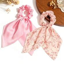 2 chiếc khăn choàng voan hoa văn màu trơn, phong cách cung đình Bohemian, phụ kiện polyester thường ngày, phù hợp cho mọi mùa, lễ hội, tiệc tùng. - Màu Hồng baby - Xem 9