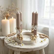 DIY Clay Mold 1pc 2 Sizes Round 4-Hole Candle Holder Striped 4-Hole Candle Holder Ornament Mold Suitable For Resin Plaster Candle Aromatherapy Supplies Home Decor Display Silicone Mold - Round Four-hole Candlestick Mold - View 4