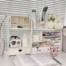 1 Multi-Layer Desktop Storage Rack - PVC Foam Board Organizer, Suitable For Cables, Pens, Etc., Home Organization, Suitable For Desktop, Office, Dressing Table, Bedroom, Home, Dormitory, And School - Multicolor - View 4