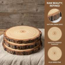 Large Wood Slices (9-10") – Rustic Wooden Rounds For Wedding Centerpieces, Event Decor, And Table Centerpieces Gifts Decors 1pcs - A - View 4