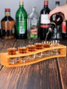1件 - 6格葡萄酒杯架,易於使用;多功能竹製葡萄酒杯托盤,適合展示與存放葡萄酒杯,派對或生日慶祝,亦適用於戶外活動或露營 - 彩色 - 查看 4