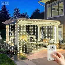 LED Curtain Lights, 8 Modes Fairy Lights, Button Control, Suitable For Indoor Use - Battery Box, Perfect For Christmas, Wedding, Party, Garden, Living Room Curtain Decoration String Lights - Battery Box Curtain Light - View 12