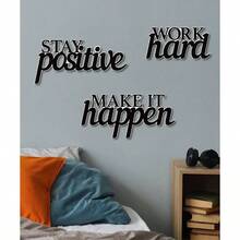 - Juego de arte motivacional para pared, diseo de inchTrabaja duro, mantente positivo, hazlo suceder inch, inspirador para el hogar, oficina, recmara, aula - Redacción inspiradora - Ver 8