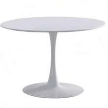 Miroytengo Mesa de Salón, Mesa Redonda Bohemia Salón Blanco Melamina y Metal 110x75 cm Mobiliario con Manual de Montaje Ideal Cocina y Comedor Ambiente Acogedor Estilo Nórdico 110x110x75 cm. De 2 a 3 días de envio - Blanco - Ver 7