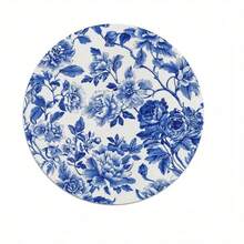 Multi-Size Available, Chinese Blue And White Peony Round Placemats In 2 Patterns. Wrinkle-Resistant, Machine Washable. Vintage Oriental Style Fit Daily Dinners, Tea Parties And Premium Gifts. - Multicolor - View 3