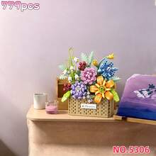 多款微粒積木花籃6件組，732pcs/757pcs/771pcs/886pcs多粒成人組裝花籃，DIY組裝療癒花籃，手工3D花籃，桌面節日溫馨裝飾，適合積木愛好者、收藏家、家居裝飾、藝術收藏。減壓療癒組裝積木玩具，畢業季/母親節/情人節/女孩禮物/復活節/週年紀念/好友/老師/其他重大節日禮物推薦。 - 彩色 - 查看 12
