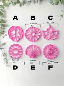 Cortadores de arcilla de naturaleza & botánica, moldes de arcilla polimérica para joyería boho, herramientas de manualidades DIY para pendientes de hojas & flores & accesorios hechos a mano - Rosa - Ver 3