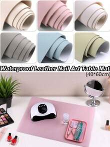 1pc S/M/L Nail Art Desk Mat, Double-Sided PU & Washable Flannel, Foldable Wrist Rest, Suitable For Nail Art & Mouse Pad, Waterproof Salon Mat. Office, Studio, Spa, Dorm. DIY Enthusiasts, Students, Gamers. Christmas, Birthday, Halloween, New Year's Gifts. - Multicolor - View 1