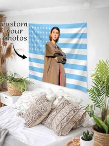 1 pieza Tapiz personalizable y personalizado, imagen personalizada, decoración del hogar de moda, regalo unisex, adecuado para el Día de la Madre, ceremonia de graduación y otras ocasiones, multifuncional, altamente decorativo - Multicolor - Ver 4