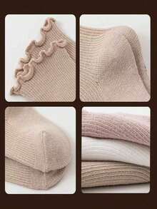 5 Pairs/1 Pair Baby Socks Ruffle Trim Vintage Princess Socks 0-5 Years Old - Multicolor - View 7