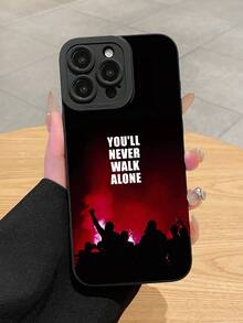 1個利物浦足球迷球場印花手機殼，YNWA經典口號 YOU'LL NEVER WALK ALONE 手機殼，黑色啞光防震保護殼，運動街頭風，輕巧舒適握感，相容於Apple & 所有系列 (IPhone11/17/17 Pro/17 Pro Max, Galaxy S25 Ultra) - 黑色 - 查看 1